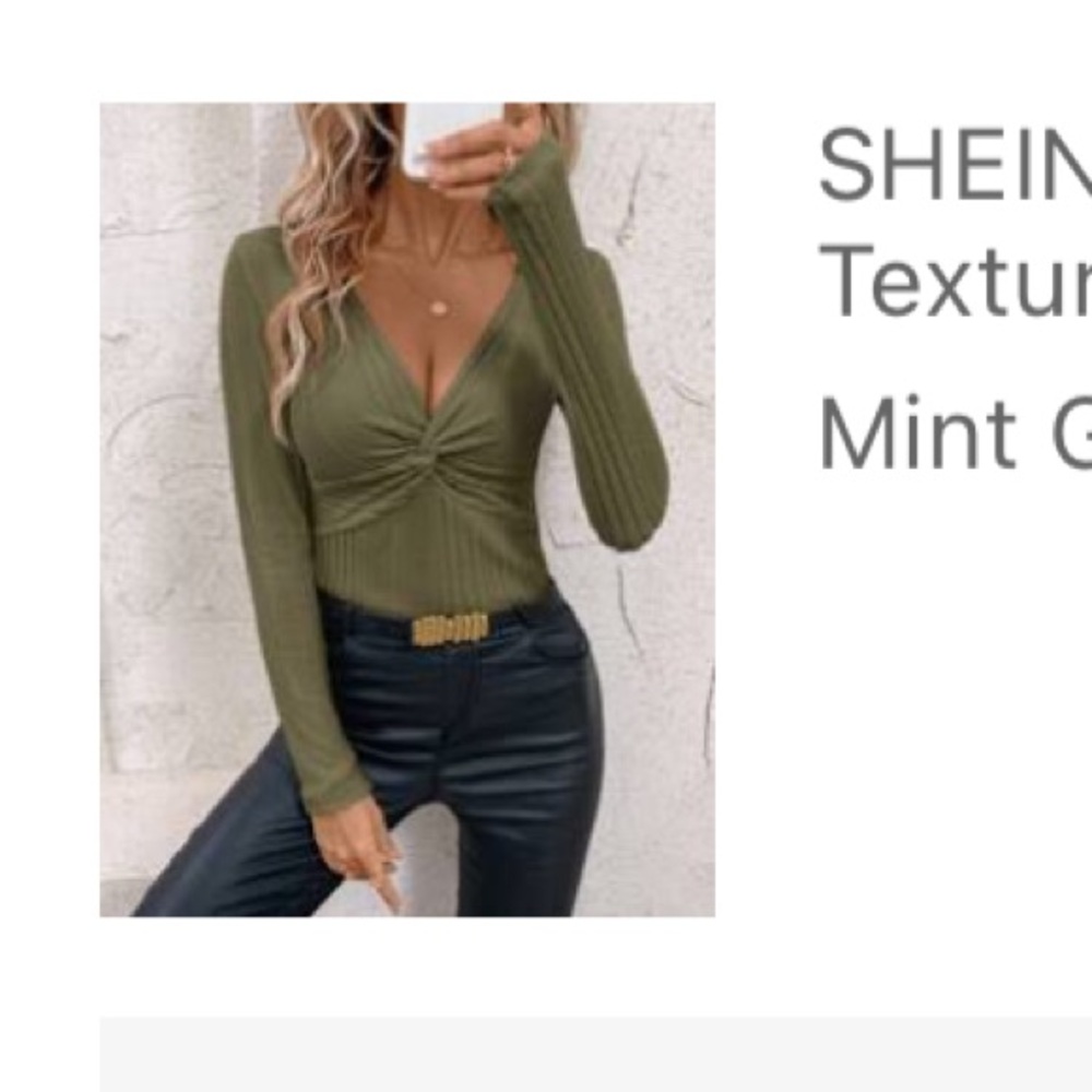 NEVER OPENED SHEIN Green Clasi twist front